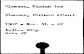 Clemsen, Marian Lee Clemsen, Richard Albert Ik - AV C.C. #2 tmsa.maryland.gov/megafile/msa/stagser/s1800/s1893/000000/0000… · Clemsen, Richard Albert 1962 - Nov. Ik - AV Balto.