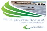 SE4All High Impact Opportunity Clean Energy Mini …...Dunamai Energy, E2P Enterprises, ECOWAS Centre for Renewable Energy and Energy Efficiency (ECREEE), EDP – Energias de Portugal,