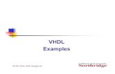 VHDL Examples · 2003-10-10 · Example 1 Odd Parity Generator (cont’d) architecture odd of Parity_Generator1 is begin P1: process variable odd : bit ; begin wait until clk'event