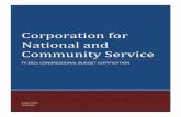 Corporation for National and Community Service · 2020-02-10 · Through its Call to Service initiatives, CNCS aims to engage more Americans in service to meet pressing community