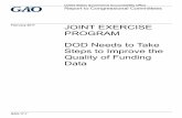 GAO-17-7, Joint Exercise Program: DOD Needs to Take Steps to … · 2017-03-22 · United States Government Accountability Office . Highlights of GAO-17-7, a report to congressional
