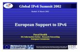 European Support to IPv6 · Global IPv6 Summit 2002 Madrid 15 March 2002 Pascal Drabik DG Information Society - Research Networking European Commission “The views expressed in this