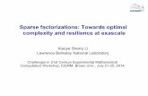 Sparse factorizations: Towards optimal complexity and ......Computing) ! FASTMath Institute (2011-2016, Frameworks, Algorithms, and Scalable Technologies for Mathematics) • Software: