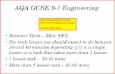 Start a PowerPoint. It DOES NOT need a background design ... · Start a PowerPoint. It DOES NOT need a background design Add this Title Page AQA GCSE 9-1 Engineering •Summer Term