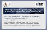ME-PI Executive Dashboard Webinar · 2014-03-04 · ME-PI Executive Dashboard Webinar Executive Dashboard Webinar 103 March 27, 2009 Listen Hands-free. You may listen over your computer