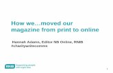 How we…moved our · 2016-10-28 · RNIB connect Radio Talking Books Lottery You are here: Horne > Professionals > NB Online NB Online Show this section V Welcome to NB Online, the