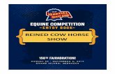 REINED COW HORSE SHOW - statefair.org · All Out By: Monday, August 26, 12:00 pm (noon) Please enter through the Check-in Trailer on Stuhr Road then proceed to Gate 9. No exhibitor
