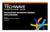 DEVELOPING WINDOWS MOBILE APPLICATIONS · Why Develop Windows Mobile Database Ali i ?Applications? • Windows Mobile prevalent at the front lines of business • Some examples: sales