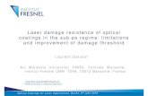 Laser damage resistance of optical coatings in the sub-ps regime ... · Optical Coatings for Laser Applications, Buchs, 9th june 2016 Basics of short pulse laser damage process Thermal