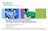 Analyst Meeting Presentation – Q2 2010 and First Half 2010 ...Analyst Meeting Presentation – ... H1 2010 – strong results 4 * Net income, operating income and EPS are non GAAP