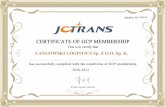 Member ID: 108678 JCtran -net Global Shipping Starts Here ... · Member ID: 108678 JCtran -net Global Shipping Starts Here CERTIFICATE OF GCP MEMBERSHIP This is to certify that LANGOWSKI