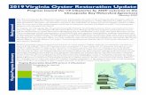 2019 Virginia Oyster Restoration Update...2019 Virginia Oyster Restoration Update Progress toward the ‘10 tributaries by 2025’ outcome in the Chesapeake Bay Watershed Agreement