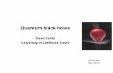 Quantum black holes · Quantum black holes Steve Carlip University of California, Davis Vancouver ... Falling into a black hole: – relative to rocket, astronaut is falling – relative