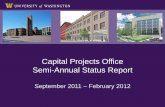 Capital Projects Office Semi-Annual Status Reportgreen.uw.edu/sites/default/files/Capital Projects... · •Top 50 - WA Green Companies ... PACCAR Hall LEED-NC Gold Johnson Hall *