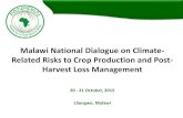 Malawi National Dialogue on Climate- Related Risks to Crop ......(iii)- Stemming Aflatoxin pre- and post-harvest waste in the groundnut value chain (GnVC) in Malawi and Zambia to improve