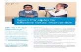 Seven Principles for Effective Verbal Intervention · 2018-10-26 · paraverbal communication is consistent with the words you use. These seven principles for verbal intervention