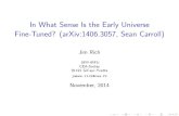 In What Sense Is the Early Universe Fine-Tuned? (arXiv ...irfu.cea.fr/Phocea/file.php?file=Seminaires/3408/finetune.pdf · Jim Rich (IRFU) In What Sense Is the Early Universe Fine-Tuned?