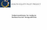 HEALTH EQUITY PILOT PROJECT - European …...Infant feeding • Better breastfeeding initiation and duration: through peer-support and specialist counselling in group and one-to-one