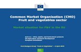 Common Market Organisation (CMO) Fruit and vegetables sector · Fruit and vegetables sector Market situation for F&V in the EU Unit G.2. - Wine, spirits, and horticultural products