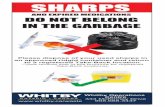 Please dispose of your used sharps in an approved ridgid ... · and/or sharps (needles and syringes) can cause a health risk to anyone that may come into contact with them. The Town