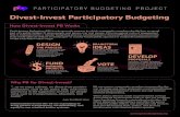 Divest-Invest Participatory Budgeting · 2020-06-17 · Divest-Invest Participatory Budgeting How Divest-Invest PB Works Participatory Budgeting (PB) is a democratic process in which