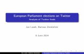 European Parliament elections on Twitter - Analysis of ...lasek.rexamine.com/LE_presentation.pdf · Twitter mood predicts the stock market There is a known paper by Johan Bollen et