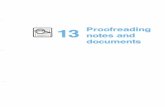 Proofreading notes and documents · Proofreading notes and documents 13-5. Proofreading an existing DCF document Ifyou want to proofread adocument in your personal storage, type PROOFREAD