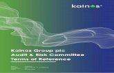 Kainos Group plc Audit & Risk Committee Terms of Reference · Issue: 2. 0 3 1. Definitions In these terms of reference: "Board" means the board of directors of the Company; "Committee"
