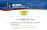 St Francis Xavier's School, Manunda · 2019-07-01 · St Francis Xavier's School, Manunda Tuckshop Convenor Fixed Term, Term Time Position 12 hours per week 29 July 2019 - 24 January