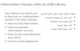 Information literacy skills at UOB Librarylibrary.uob.edu.bh/en/Teachingresources/CPC.pdf · Information literacy skills at UOB Library Your library can teach you to become an independent
