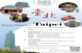 Fashion Cuisine Culture History communication Taipei · 2019-06-21 · Taipei Fashion & Cultural and Creative Industries 3. Tour Details: We offer Taipei city tours with 5 different