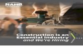 Construction is an Essential Industry and Weâ€™re Hiring Construction is an Essential Industry and Weâ€™re