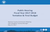 Public Hearing Fiscal Year 2017-2018 Tentative & Final Budget - Washoe County… · 2020-07-13 · Sparks annual = $501,541 (later reduced) Total = $1,887,741 FY 2001-2003: Cities