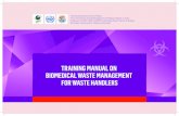TRAINING MANUAL ON BIOMEDICAL WASTE ...moef.gov.in/wp-content/uploads/2019/05/5.-Waste-handlers...2019/05/05  · National Bio-Medical Waste Management Rules of 2016. The Ministry