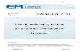 Use of proficiency testing As a tool for accreditation In ... of proficiency testing a… · accreditation assessment in accordance with ISO/IEC 17025:1999 1 and EN 45003:1995. 3.2