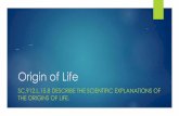 Origin of Life · 1. Students will describe scientific explanations of the origins of life on Earth. Scientists who contributed: Pasteur, Oparin, Miller & Urey, Margulis, Fox Developed