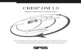 CRISP-DM 1 - SPSSCRISP-DM 1.0 Over the next two and a half years, we worked to develop and reﬁne CRISP-DM. We ran trials in live, large-scale data mining projects at Mercedes-Benz