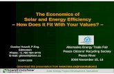 The Economics of Solar and Energy Efficiency – How Does it Fit …s_Recycling... · 2016-10-20 · Solar Energy Project Development Specialists Gordon Howell, P.Eng. Edmonton Phone: