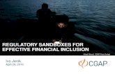 REGULATORY SANDBOXES FOR EFFECTIVE FINANCIAL INCLUSION · Regulators want to learn about emerging technology and how to manage fintechs Source: CGAP/World Bank survey (2019) Need