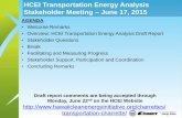 HCEI Transportation Energy Analysis Stakeholder Meeting June 17, 2015 · 2015-06-18 · Stakeholder Meeting – June 17, 2015 1 AGENDA • Welcome Remarks ... Presentation: Joshua