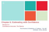 Chapter 8: Estimating with Confidence · Section 8.1 Confidence Intervals: The Basics After this section, you should be able to… INTERPRET a confidence level INTERPRET a confidence
