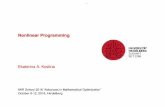 Nonlinear Programming - Heidelberg University · 2019-09-16 · Nonlinear Programming Ekaterina A. Kostina IWR School 2018 “Advances in Mathematical Optimization” October 8-12,