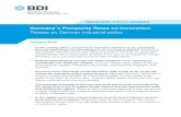 Germany`s Prosperity Rests on Innovation. - BDI · 18/01/2016  · Germany`s Prosperity Rests on Innovation. ... the deepening of the European single market and the international