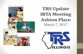 TRS Update IRTA Meeting Ashton Place - Weeblywlsu.weebly.com/uploads/9/3/4/7/9347526/trs_presentation... · 2018-10-02 · TRS Economic Impact Study May 2015 • 89,817 of benefit