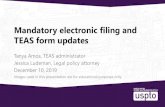 Mandatory electronic filing and TEAS form updates · 2020-01-16 · Email: TM_Webinar@uspto.gov 29. Mandatory electronic filing and specimen requirements Catherine Cain, TMEP editor