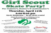 Adobe Photoshop PDF · 2019-02-21 · Girl Scout Skate Partyg For Thursday, April 11th pm $5,00 Admission $2,50 skate rental Girl Scouts are taking over Skate City Academy! door Custom