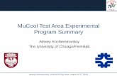 MuCool Test Area Experimental Program Summaryvietnam.in2p3.fr/2016/nufact/transparencies/... · Linacs, RLA or FFAG, RCS Cooling ... • MTA has a 5-T superconducting solenoid that