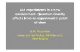 Old experiments in a new environment. Quantum Gravity ...€¦ · Quantum Gravity effects from an experimental point of view G.M. Piacentino Universita’ del Molise, INFN Roma 2,