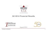 Q2 2014 Financial Resultscorporate.rakceramics.com/wp-content/uploads/2016/09/Q2... · 2019-03-14 · Q2 2014 Financial Results August 2014. ... • Strengthening Investor Relations