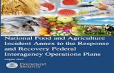 Natioal Food and Agriculture Incident Annex to the ...€¦ · Food - A food-related incident involves the unintentional adulteration and/or contamination, threatened or actual, of